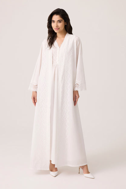 Yasmine Cotton Robe Set Off White