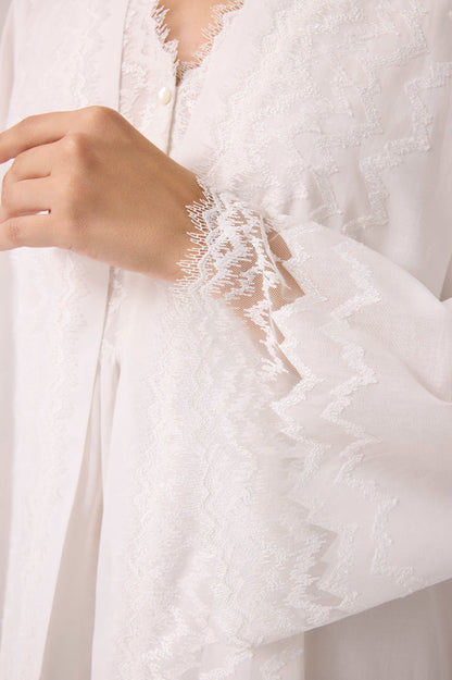 Yasmine Cotton Robe Set Off White