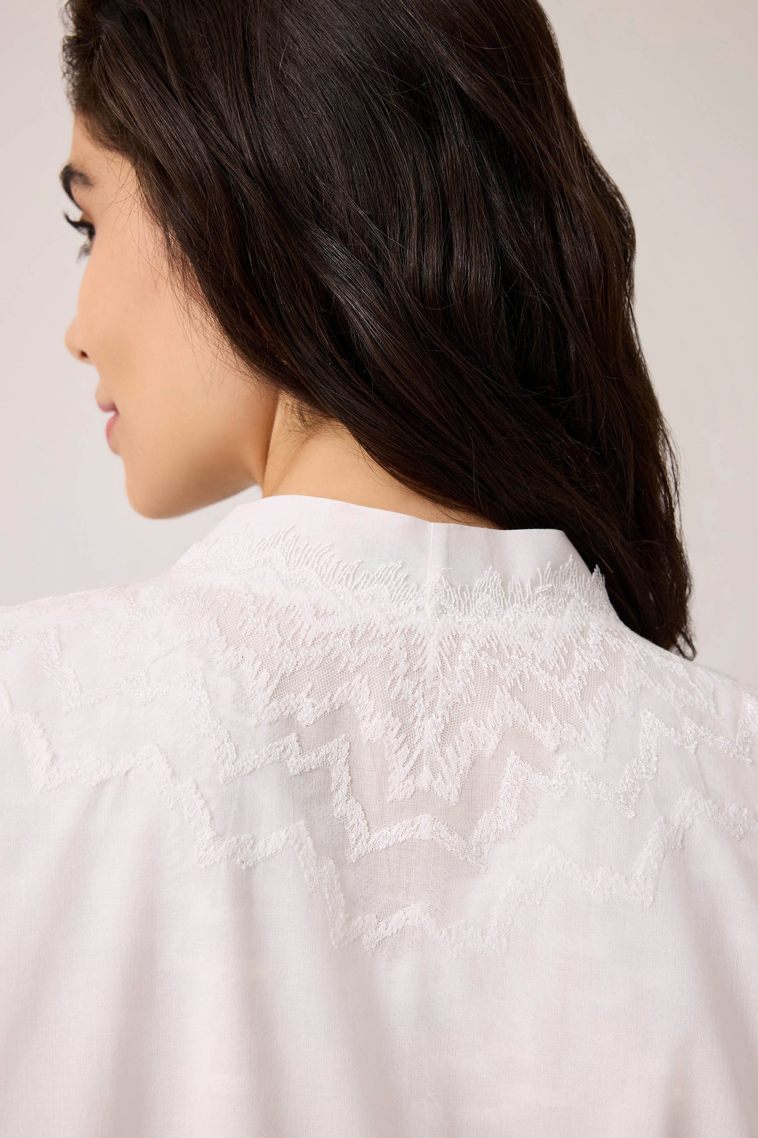 Yasmine Cotton Robe Set Off White