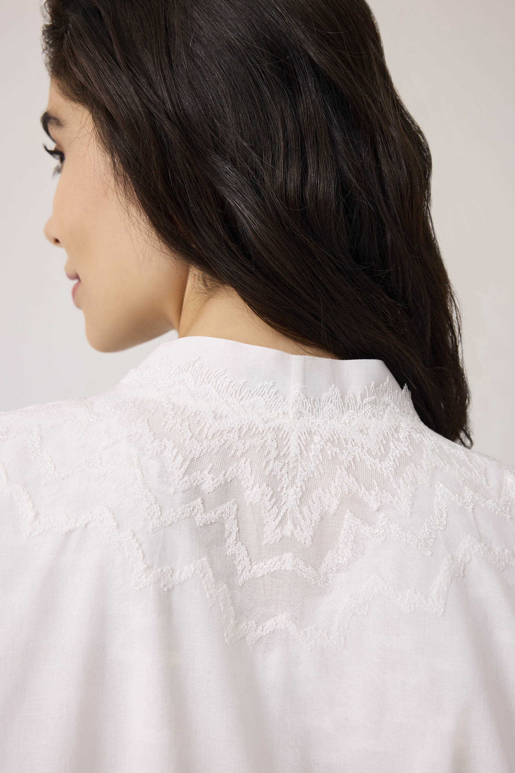 Yasmine Cotton Robe Set Off White