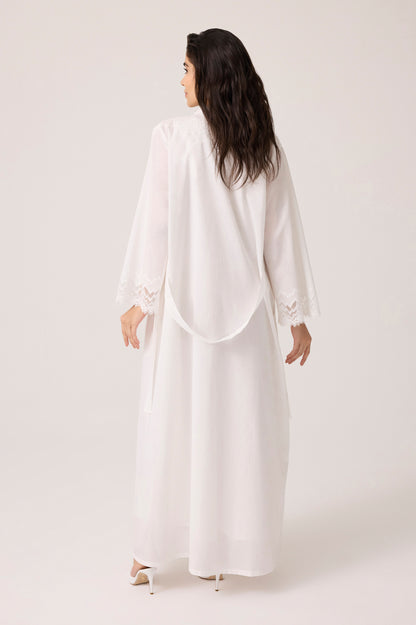 Yasmine Cotton Robe Set Off White