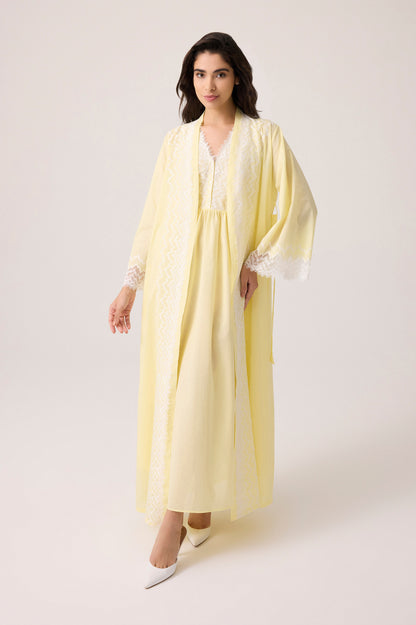 Yasmine Cotton Robe Set Yellow