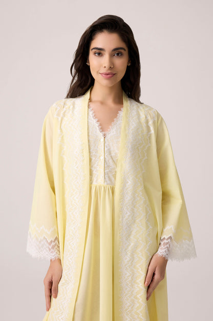Yasmine Cotton Robe Set Yellow