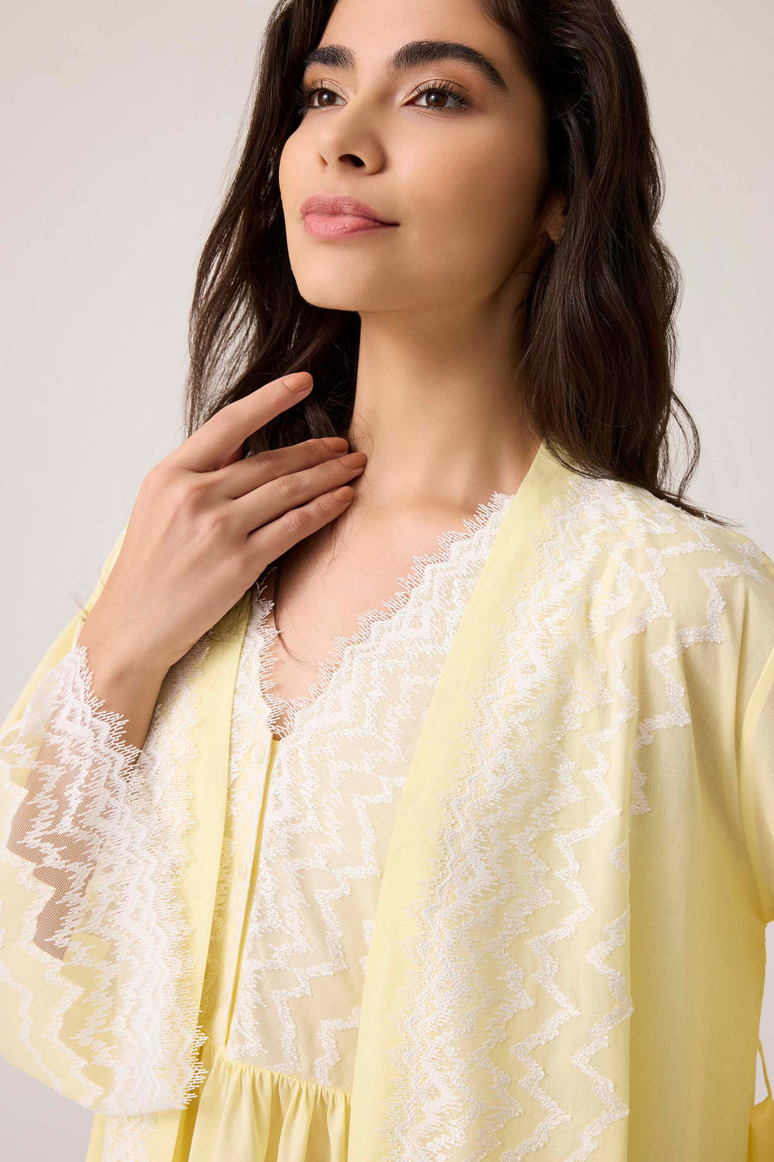 Yasmine Cotton Robe Set Yellow