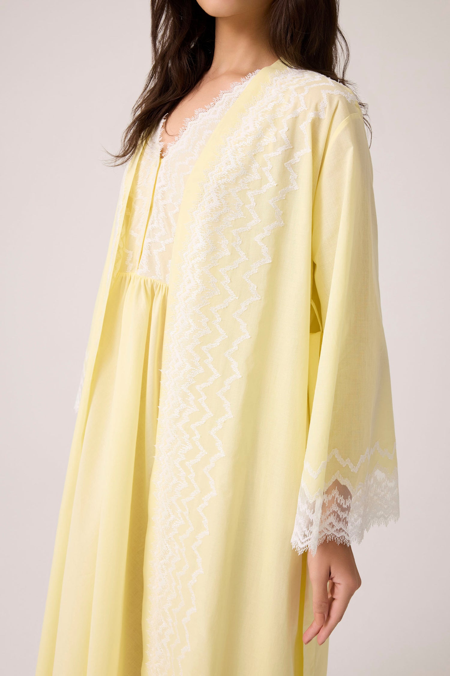 Yasmine Cotton Robe Set Yellow