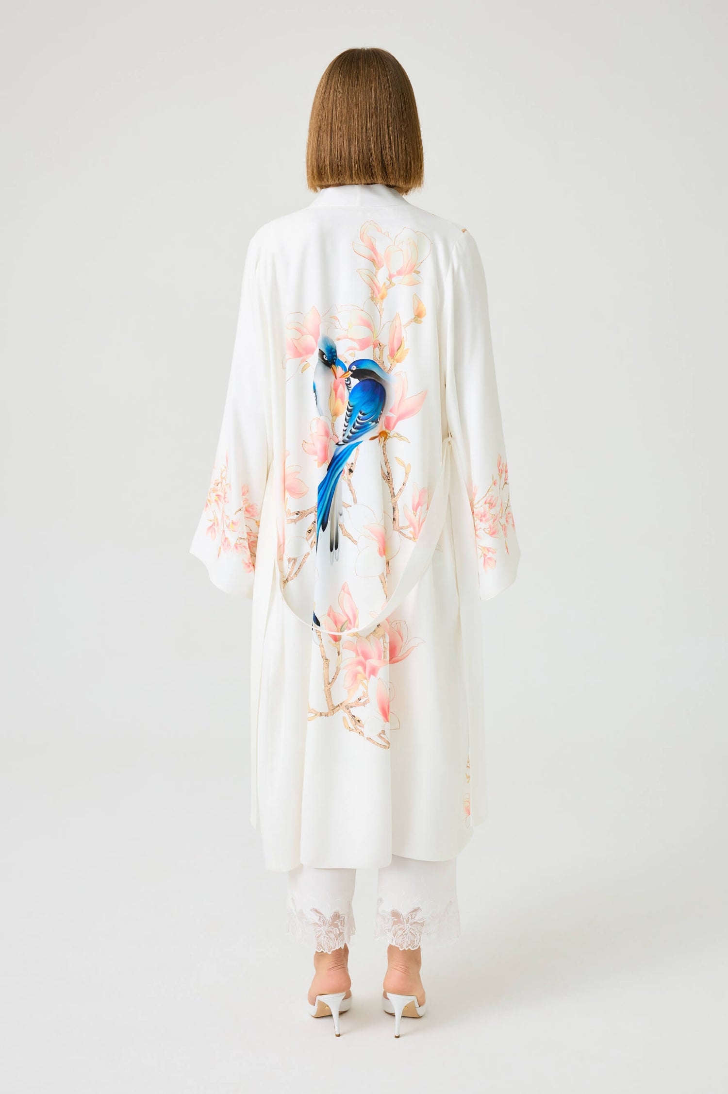 Sakura Long Rayon Printed Robe with Pyjama Set