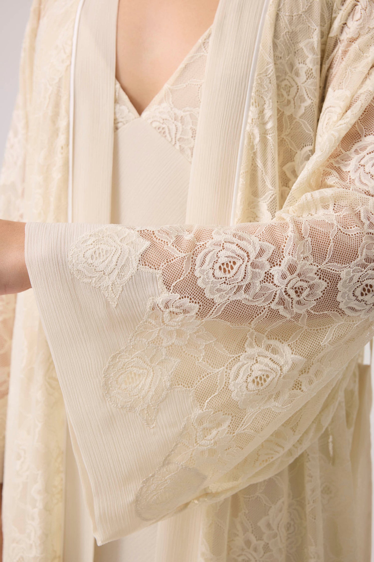 Lumi Silky Chiffon Robe Set Honey