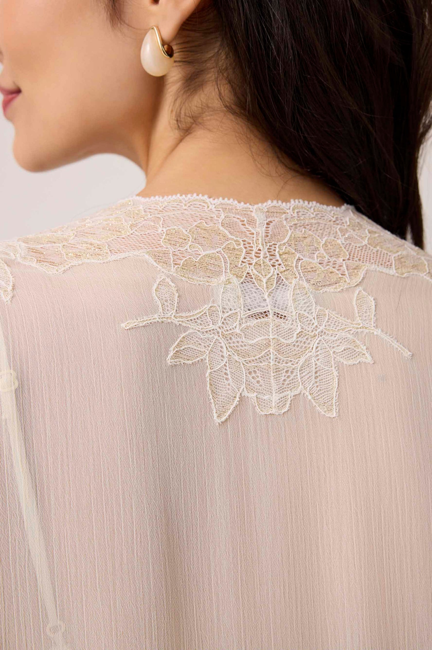 Malaika Silky Chiffon Robe Set Honey