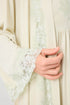Solenne Long Cotton Jersey Robe Set With Sage Green Lace Sage Green Sage Green Cotton — Bocan Couture luxury nightwear, look 3