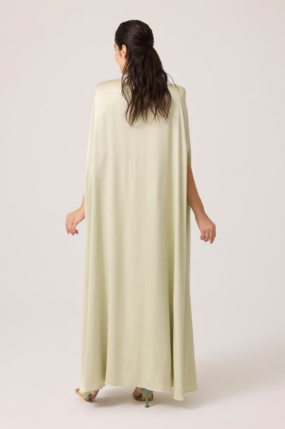 Beatrice Silky Rayon Cape Set Light Green