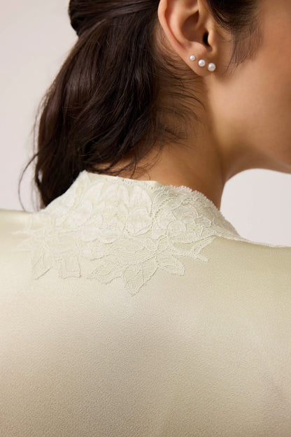 Beatrice Silky Rayon Cape Set Light Green