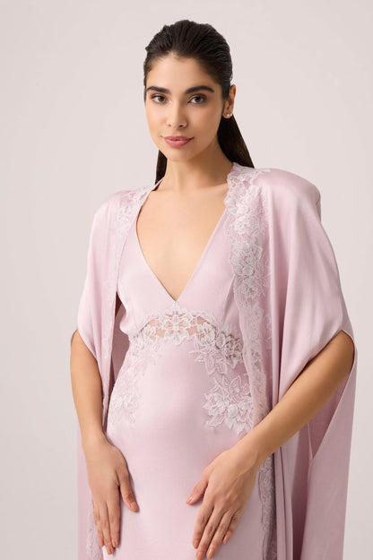 Beatrice Silky Rayon Cape Set Powder