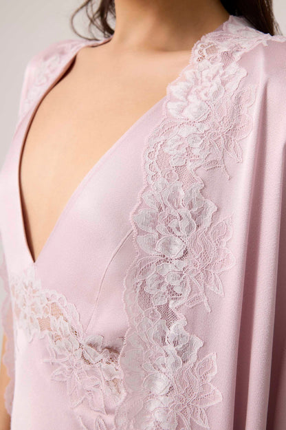 Beatrice Silky Rayon Cape Set Powder