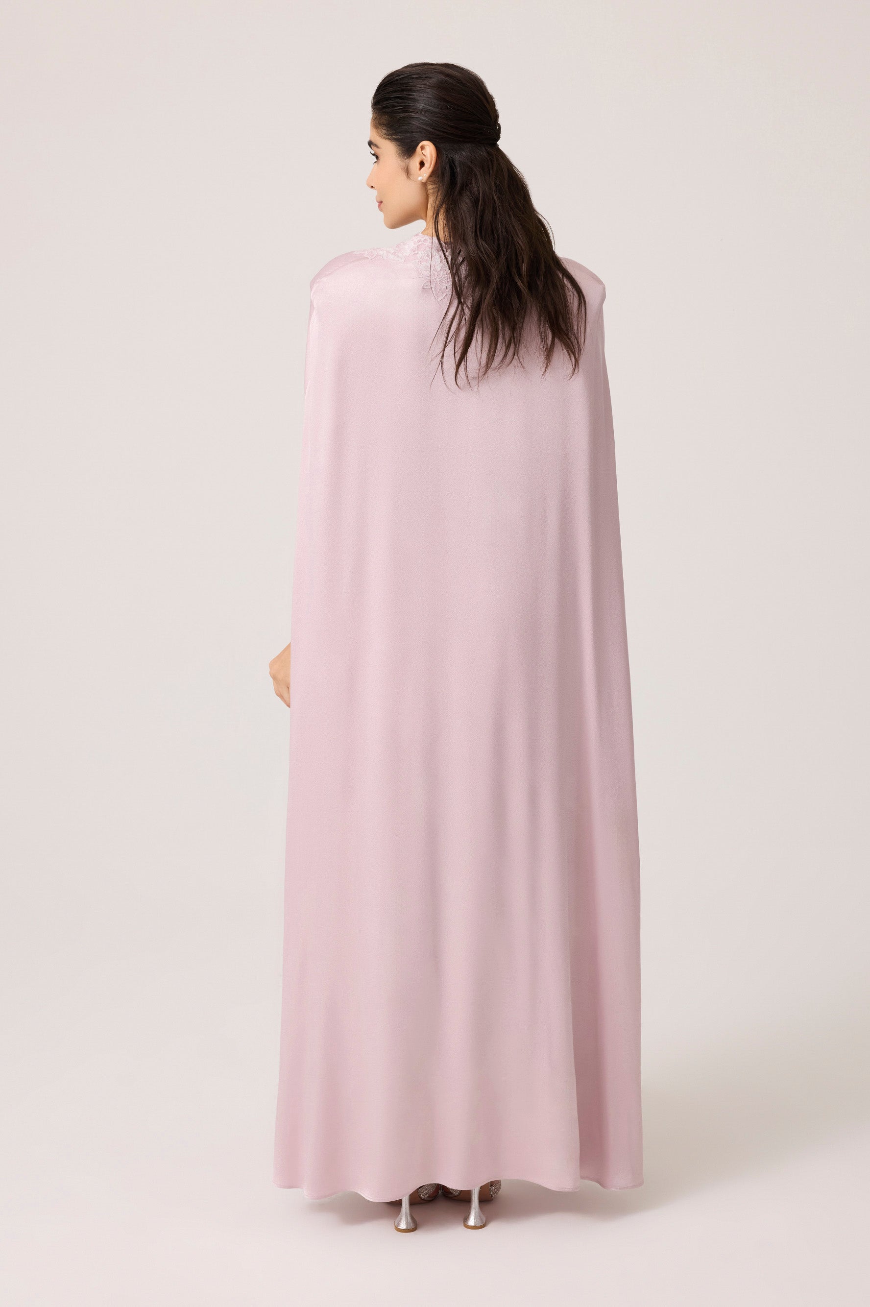 Beatrice Silky Rayon Cape Set Powder