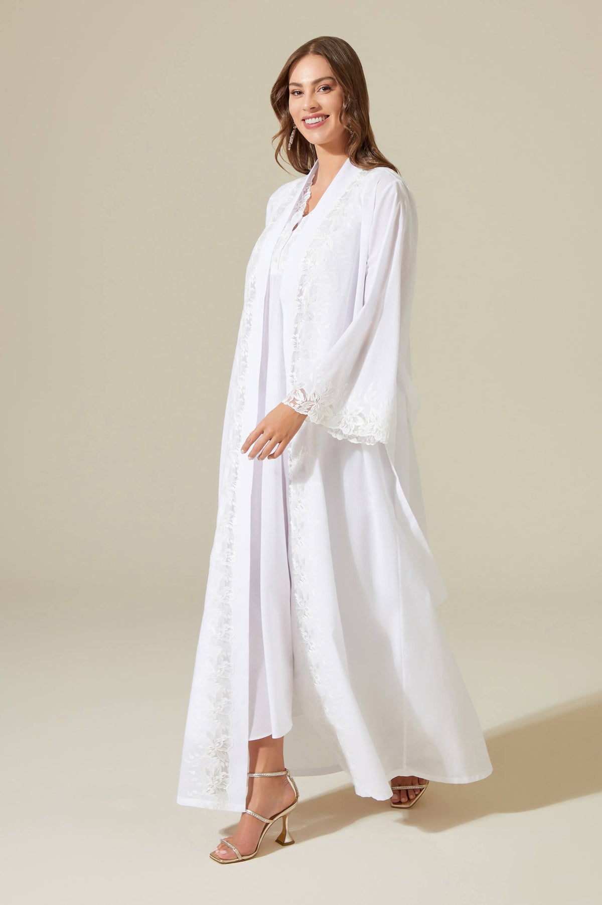 Maia Cotton Robe Set Off White | Bocan Couture