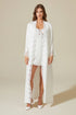 Miss Lerna Silky Robe Set White White Silk — Bocan Couture luxury nightwear