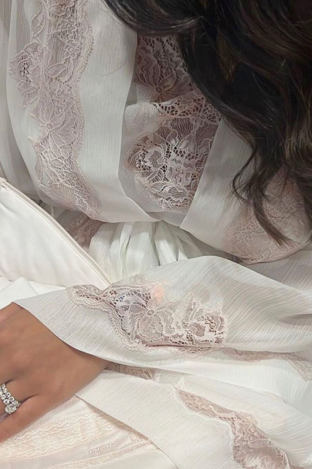 Silk Chiffon Robe Set Off White Powder - Sofia