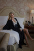 Anastasia Silky Robe Set Black Black Silk — Bocan Couture luxury nightwear