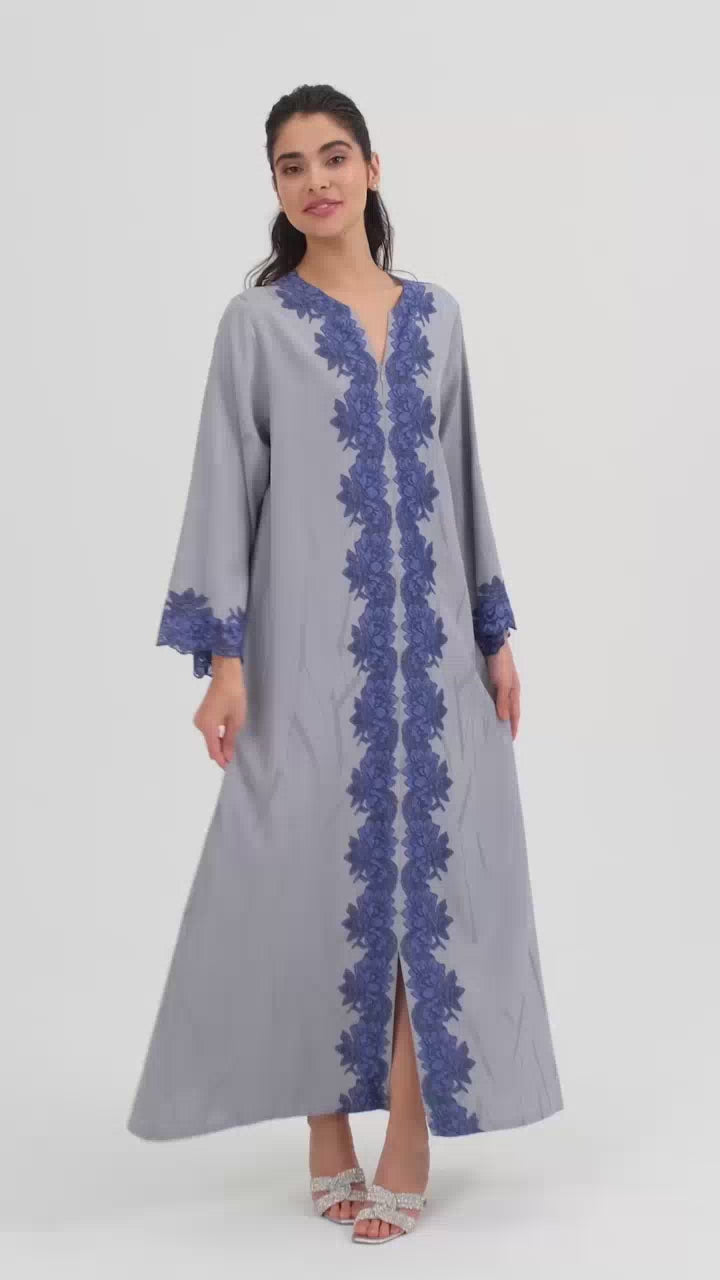 Naira Silky Cotton Dress Grey