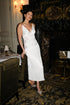 Arabella Trimmed Cupro Robe Set With Kimono Inner Nightie White Off White Silk — Bocan Couture luxury nightwear, look 9