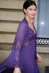 Camilla Silky Robe Set Dark Violet Silk — Bocan Couture luxury nightwear