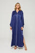 Ghada Silky Dress Navy Blue Navy Blue Silk — Bocan Couture luxury nightwear