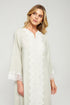 Loukia Linen Zippered  Dress Nile Green Red Linen — Bocan Couture luxury nightwear