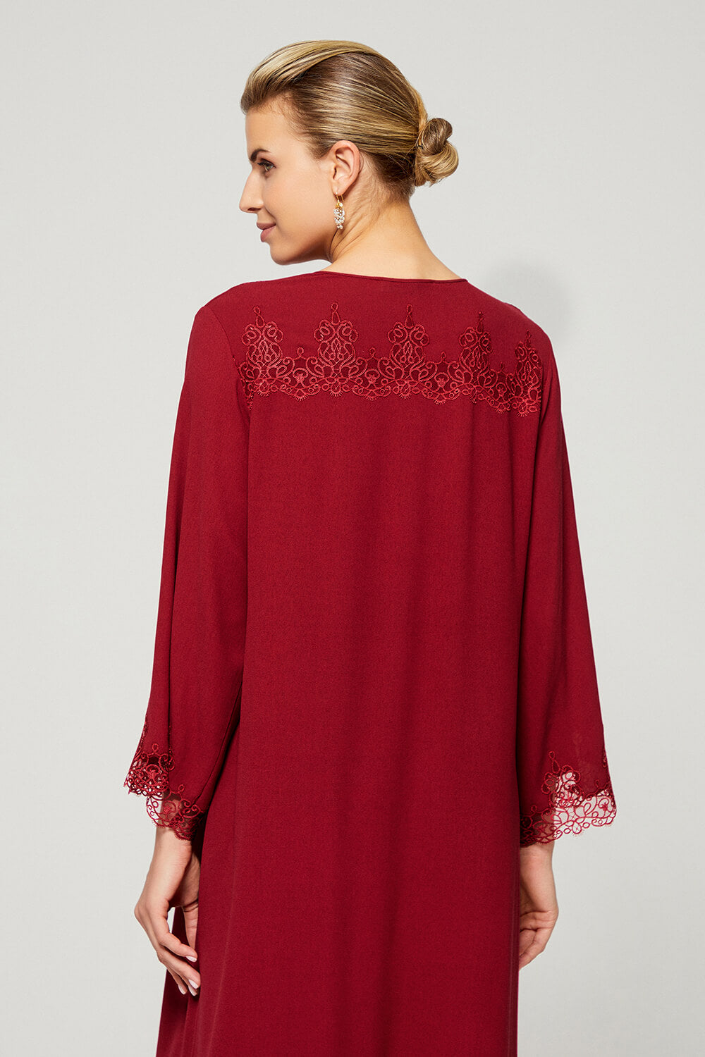 carmine red dress S Refined and easy to wear Carmine RED Velvet Dress X-SMALL
