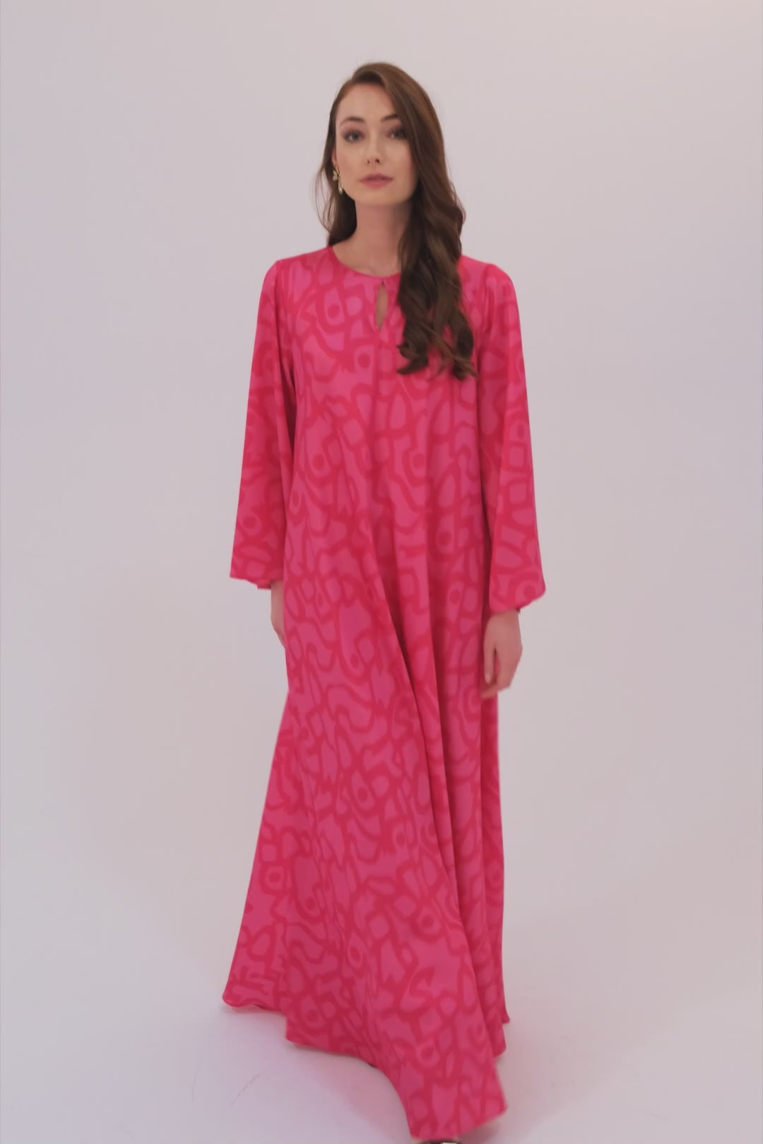 Ruba - Long Rayon Dress - Fuchsia