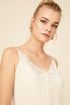 Abby - Long Silk Buttoned Nightgown - Honey - Bocan