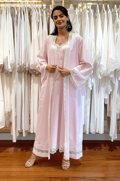 Cotton Robe Set Light Pink - Sugar Plum - Bocan