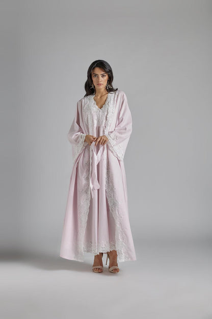 Cotton Vual Robe Set Baby Pink - Reina - Bocan