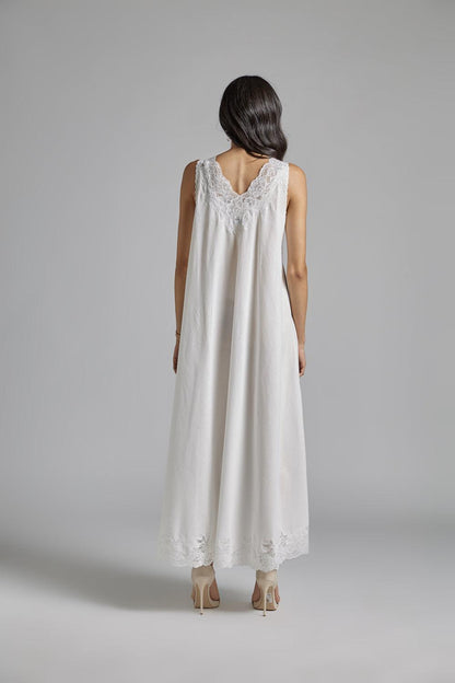Cotton Vual Robe Set Off White  - Reina - Bocan