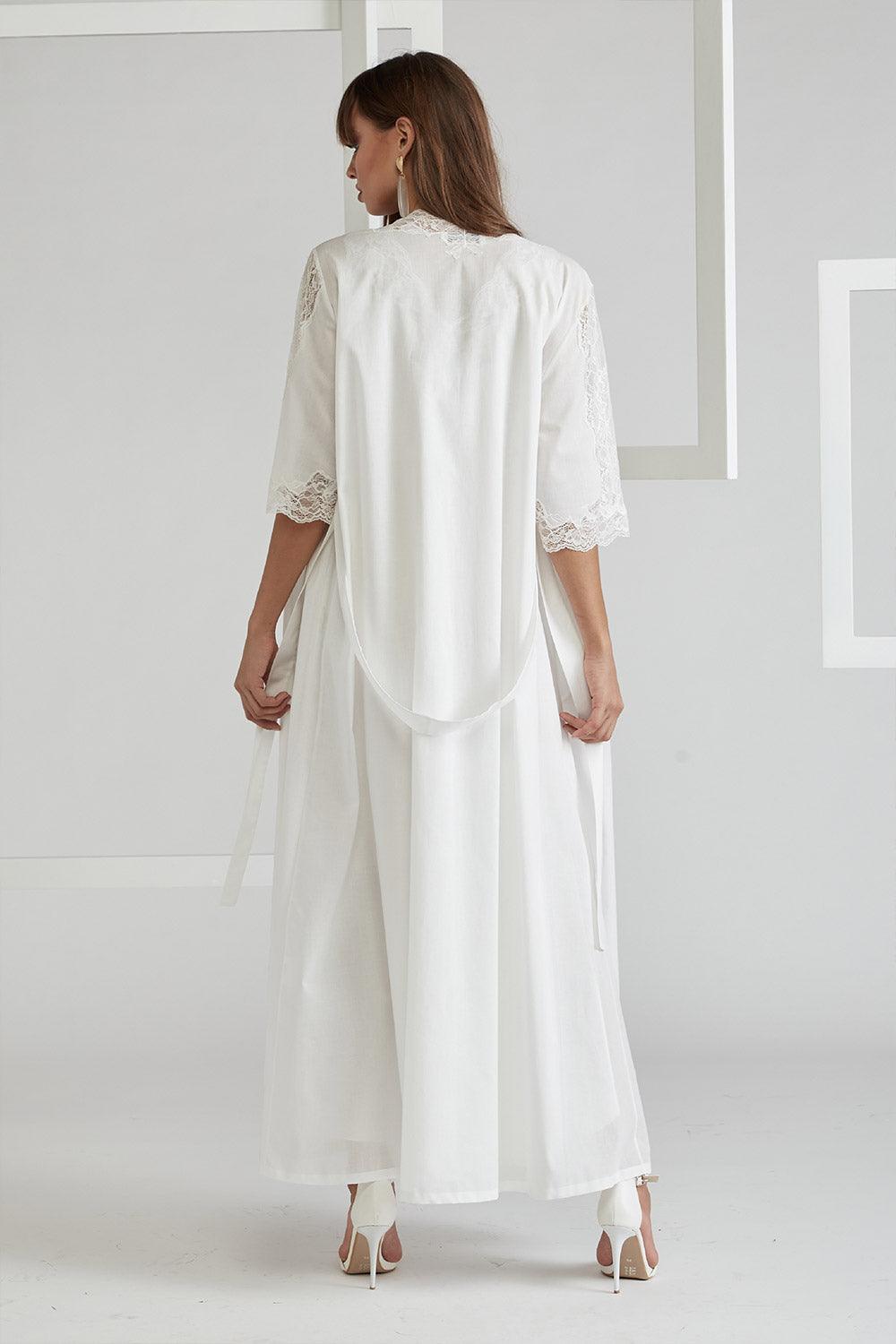 Cotton Vual Robe Set Off White - Sheila - Bocan