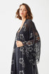 Eshita Long Silk Chiffon Emboridered with Lace Kimono Set -Black - Bocan