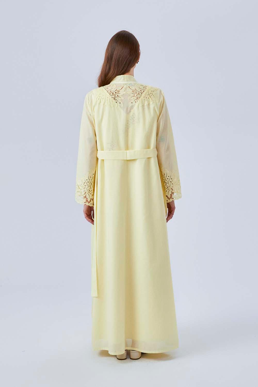 Melissa - Long Cotton Robe Set - Yellow - Bocan