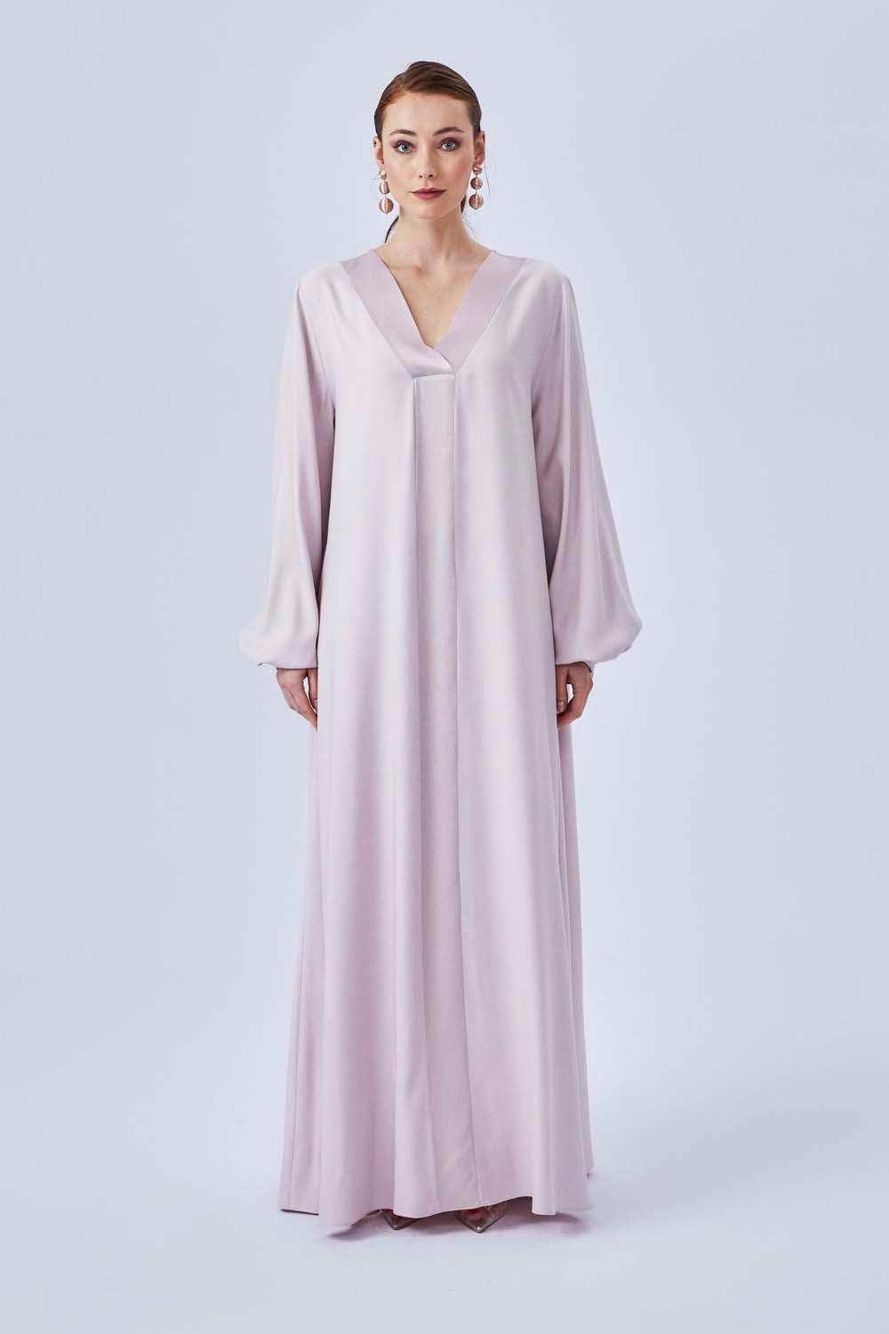Nancy- Long Rayon Dress - Powder - Bocan