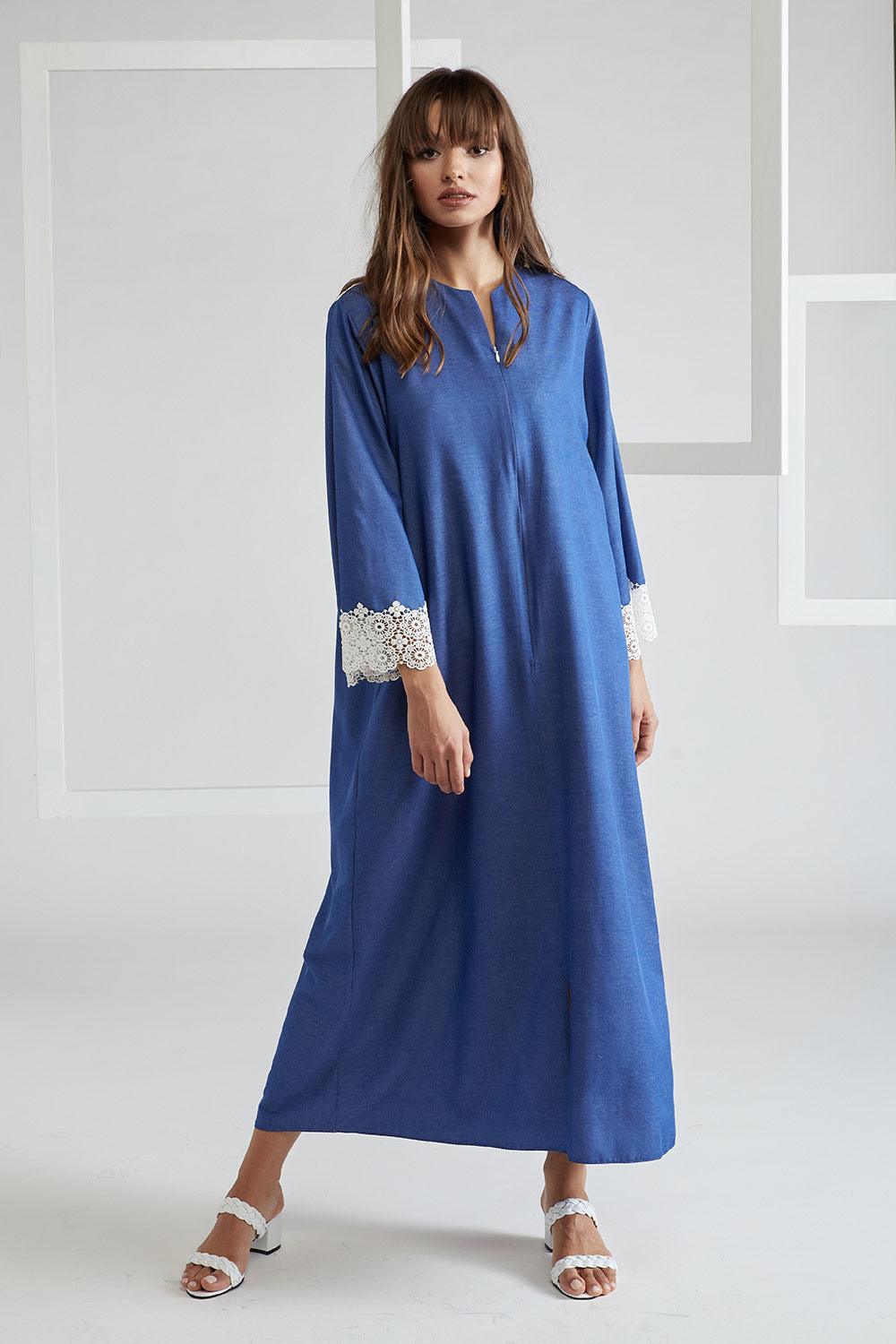 Poplin Dress Blue - Navy - Bocan