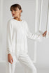 Rayon Pyjama Set - Off White Big Rose - Bocan