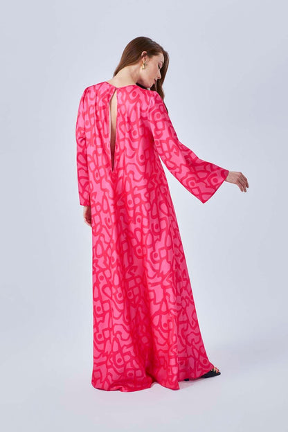 Ruba - Long Rayon Dress - Fuchsia - Bocan