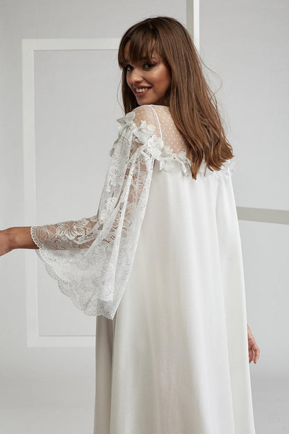 Silk Chiffon Embellished Dress - Dusty Kiss on Shoulder - Bocan