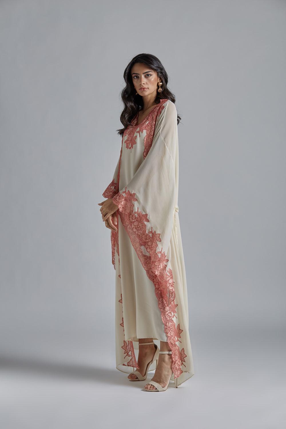 Silk Chiffon Robe Set Honey - Miel - Bocan