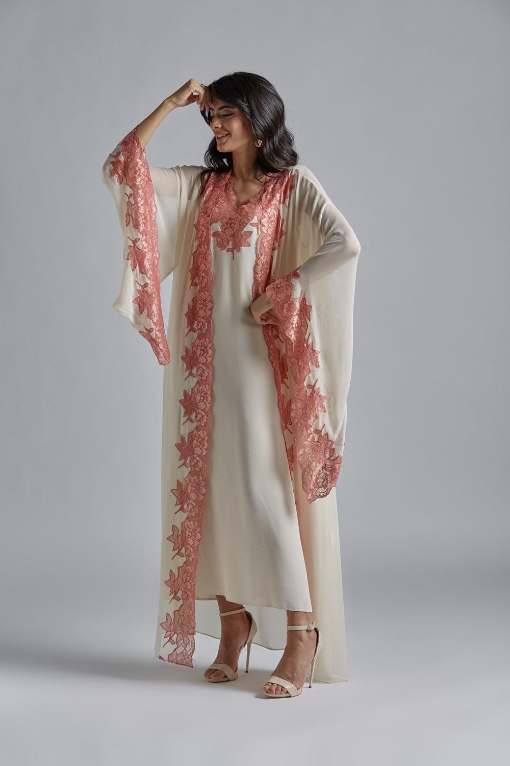 Silk Chiffon Robe Set Honey - Miel - Bocan