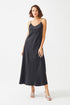 Sully Long Rayon Trimmed Slip Dress - Black - Bocan
