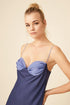 Viola - Mini Silk Chiffon Slip Dress - Indigo - Bocan
